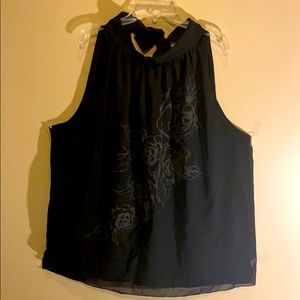 NWT Women AGB Black Sleeveless Blouse Plus Size 2x